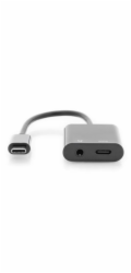Digitus Rozbočovací kabel USB typu C, typ C - 3,5 mm + typ C M/F/F, 0,2 m, Gen2, 5A, 10 GB, Vers. 3,1, CE, bl