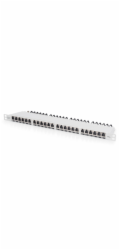 DIGITUS 19" patch panel 24port 0,5U Cat6A, STP, Krone LSA+, vyväz. lišta, sivý RAL7035 