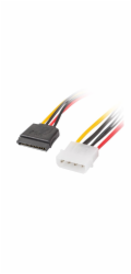 LANBERG Molex (M) 4 PIN na 2x SATA (F) 15 PIN kabel 30cm 