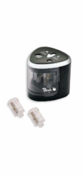 PEACH PO102 - elektrické ořezávátko na tužky, 4xAA, dětský zámek, modré