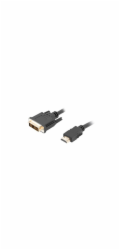 Lanberg CA-HDDV-10CC-0005-BK LANBERG HDMI (M) na DVI-D (M) (18+1) kabel 0,5m, černý, zlacené konektory