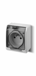 Instalační zásuvka Hermes 0321-01 IP44 bílá-transparentní