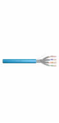 DIGITUS CAT 6A U-UTP installation cable, 500 MHz Dca (EN 50575), AWG 23/1, 500 m drum, sx, blue