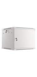 LANBERG Nástěnná jednodílná skříň 19", 9U/600x600 FOR SELF-ASSEMBLY plechové dveře šedá (RAL7035)   (v rozloženém stavu)