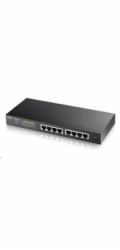 Zyxel GS1900-8HP v3 8-port Desktop Gigabit Web Smart PoE switch: 8x Gigabit metal, IPv6, PoE budget 70W, fanless