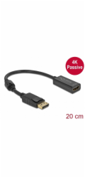Delock Adaptér DisplayPort 1.2 samec na HDMI samice 4K pasivní černý