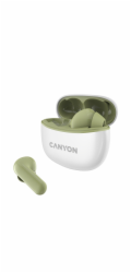 CANYON TWS-5 BT sluchátka s mikrofonem, BT V5.3 JL 6983D4, pouzdro 500mAh+40mAh až 38h, olivová