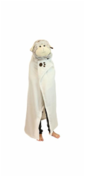 Hřejivá deka Cozy Noxxiez BL805-2 Ovečka - s kapucí se zvířátkem a tlapkovými kapsami