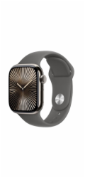 Apple Watch Series 10 GPS + Cellular 46mm Prírodný titán s kamenno sivým športovým remienkom - M/L