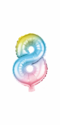 Fóliový balónek číslo 8 z Party Factory, vícebarevný, výška 100 cm