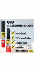 UHU Super Glue Plastic 2g + 3ml