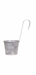 Zinkové závěsné nástěnné vědro 11 cm x 13,5 cm x 29 cm, stříbrné