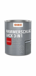 OBI kladívková povrchová barva 3v1 stříbrná lesklá 750 ml