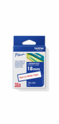 BROTHER TZE242 - kazeta TZ šířky 18mm, laminovaná TZE-242, bílá / červená
