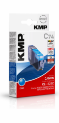 KMP C74 cartridge modra kompatibilni s Canon CLI-521 C