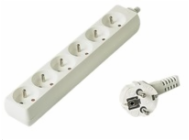 PREMIUMCORD Prodlužovací přívod 230V 5m, 6 zásuvek, bílá