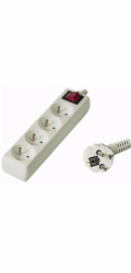 PREMIUMCORD Prodlužovací přívod 230V 2m, 4 zásuvky + vypínač, bílá