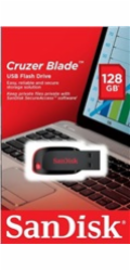 SanDisk Flash Disk 128GB Cruzer Blade, USB 2.0, černá