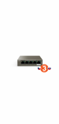 Tenda TEG1105P-4-63W Tenda TEG1105P-4-63W PoE AT switch 4x PoE 802.3af/at, 5x 1 Gb/s, PoE celkem 63W, fanless, PoE+