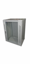 LEXI-Net 19" nástěnný rozvaděč 15U 600x600, nosnost 60 kg, skleněné dveře, svařovaný, šedý