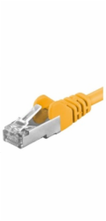 PREMIUMCORD Patch kabel CAT6a S-FTP, RJ45-RJ45, AWG 26/7 0,25m žlutá