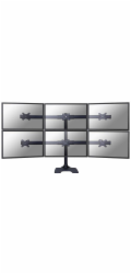 Neomounts FPMA-D700DD6/Držák displeje/na stůl/10-27"/stojan+průchodka/VESA 100X100/nosn. 6x8kg/6 displejů/černý