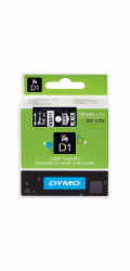 DYMO D1 Standard - White on Black - 19mm x 7m