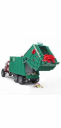 BRUDER MACK Žulové popelářské auto (zeleno-červené)