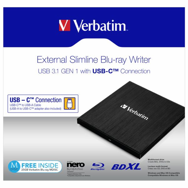 Disk Verbatim Blue-ray Slimline USB 3.1 (43889)