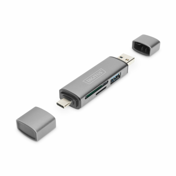 Digitus dvojitá čtečka karet OTG (USB-C + USB 3.0) 1x SD,...