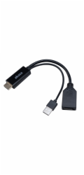 AKASA kabel  redukce HDMI na DisplayPort, with USB power cable 4K@60Hz, 25cm