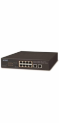 Planet FSD-1008HP Planet FSD-1008HP PoE switch 10x 100Mb, 8xPoE 802.3at 30W/120W, VLAN, extend mód 10Mb/s do 250m, fanless