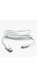Logo kabelu USB Kabel USB (3.2 Gen 1), USB A M-USB CM, 2 m, 5 Gb/s, 5 V/3 A, bílý, logo, krabička, nylonové opletení, hliníkový kryt konektoru