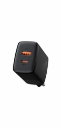 Baseus kompaktní rychlonabíjecí adaptér USB-A + Type-C 20W EU, černá