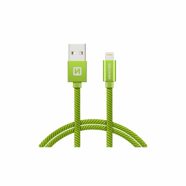 Swissten Datový Kabel Textile Usb / Lightning 1,2 M Zelený