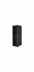 Skříň Lanberg Stojací instalační skříňka 19 42U 800x800 černá, LCD skleněná dvířka (Flat pack)