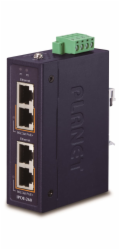 Planet IPOE-260 PoE průmyslový injektor, 2x port, 4x1Gb, 2x 802.3at 36/72W, DIN, IP30, -40~75°C, dual power 48-56VDC