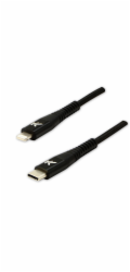 USB kabel Logo USB-C - Lightning 1 m černý