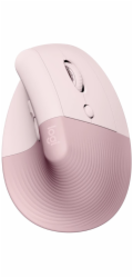 Logitech Lift Vertical Ergonomic Mouse - Dark Rose   Vertikální myš, optická, 6 tlačítek, bezdrátová, Bluetooth