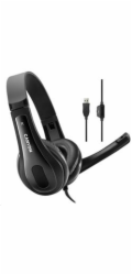 CANYON headset CHSU-1, lehký, USB připojení, černá