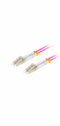 LANBERG optický patch cord MM LC/UPC-LC/UPC duplex 1m LSZH OM4 50/125 průměr 3mm, barva magenta