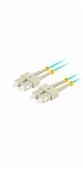 LANBERG optický patch cord MM SC/UPC-SC/UPC duplex 2m LSZH OM3 50/125 průměr 3mm, barva cyan