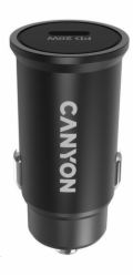 CANYON auto nabíječka C-20, 1x USB-C (PD 20W), vstup 12V-24V