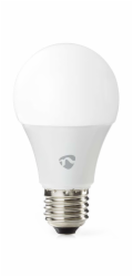 NEDIS Wi-Fi chytrá LED žárovka/ E27/ A60/ 9W/ 230V/ 806lm/ teplá až studená bílá/ 2700 - 6500K/ RGB/ bílá