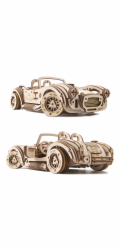 Hračka Ugears 3D dřevěné mechanické puzzle Driftující závoďák Cobra