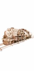 Hračka Ugears 3D dřevěné mechanické puzzle V-Express parní lokomotiva 4-6-2 s tendrem