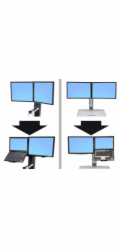 ERGOTRON WORKFIT CONVERT-TO-LCD & LAPTOP KIT FROM DUAL DISPLAYS, měnič uchycení