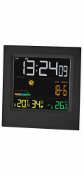 NEDIS meteostanice/ vnitřní a venkovní/ digitální/ bezdrátový senzoru počasí/ předpověď počasí/ čas/ LED/ budík/ černo-b