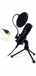 CONNECT IT YouMic mikrofon USB s POP filtrem, pozlacený konektor USB, černý