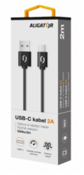 ALIGATOR datový kabel 2A, USB-C, délka 2m, černá